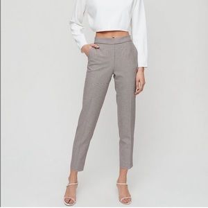 Aritzia Babaton Conan Houndstooth Check Pant Cream/Tan size 12